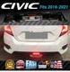 For 2016-21 Honda Civic Sedan Rear Bumper Spoiler Diffuser Led Exhaust
