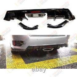 For 2016-21 Honda Civic Sedan Rear Bumper Spoiler Diffuser LED Exhaust Corners