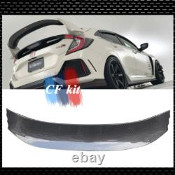 For 2017-2021 Honda Civic FK8 Carbon Fiber Rear Spoiler Central Blade HIGH KICKS