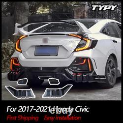 For 2017-2021 Honda Civic Type-R FK4 FK7 MU Style Rear Bumper Lip Aprons