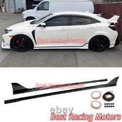 For 2017-2021 Honda Civic Type-R FK8 MU Style Side Skirts Extension (ABS)
