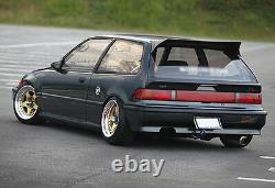 For 88-91 Honda Civic Hatchback EF9 J's Style BLACK Rear Roof Wing Spoiler