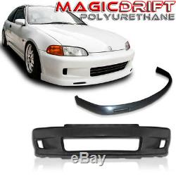 For 92-95 HONDA CIVIC 2DR WC WHITE CROW EK STYLE FRONT BUMPER + BYS Chin Lip