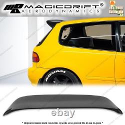 For 92-95 Honda Civic Hatch Spoon Style Carbon Fiber Window Roof Spoiler Wing