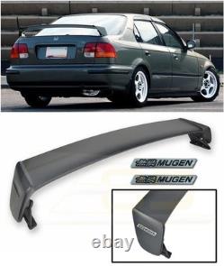 For 96-00 Civic Sedan MUGEN Style JDM Rear Trunk Wing Spoiler BLACK Emblem Pair