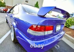 For 96-00 Honda Civic Coupe MUGEN Style PRIMER BLACK Rear Trunk Lid Wing Spoiler