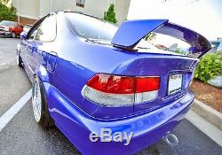 For 96-00 Honda Civic Coupe MUGEN Style Rear Trunk Wing Spoiler BK Emblem Pair