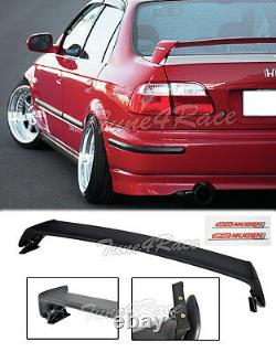 For 96-00 Honda Civic Mugen Style Trunk Wing Spoiler 4Dr Sedan with red emblems