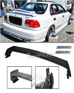 For 96-00 Honda Civic Mugen Style Wing Spoiler Trunk 4Dr Sedan with black emblems