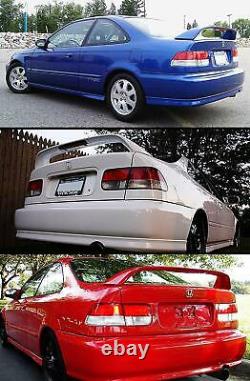 For 96-00 Honda Civic Mugen StyleSpoiler Trunk Wing 2Dr Coupe with black emblems
