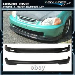 For 96-98 Honda Civic Hatchback Mugen Style Front Bumper Lip & Rear Diffuser Lip