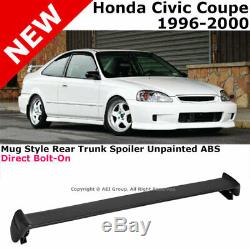 For Civic 2D 96-00 Rear Spoiler Trunk Lid Lip Wing Mug Style JDM Trim Bolt-on