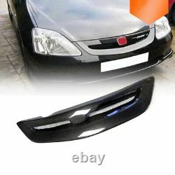 For Honda Civic 02-2003 Carbon Fiber Mugen Front Upper Bumper Mesh Grill Grille
