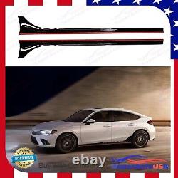 For Honda Civic 2022 2023 Type R Mugen Style Gloss Black Side Skirts Body Kit