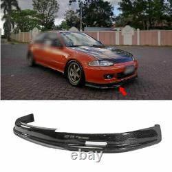 For Honda Civic 5th 1992-1995 Mugen Front Bumper Lip Chin Spoiler Carbon Fiber