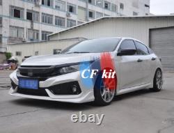 For Honda Civic FK7 Hatchback 2017-2019 Mugen Style Front Side Splitters FRP