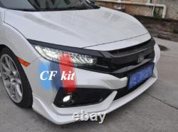 For Honda Civic FK7 Hatchback 2017-2019 Mugen Style Front Side Splitters FRP