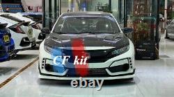 For Honda Civic FK8 Type R Hatchback 17+ Mugen Style Carbon Fiber Side Splitter