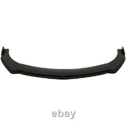 For Honda Civic MUGEN Gloss Black Front Bumper Lip Splitter Spoiler + Strut Rods