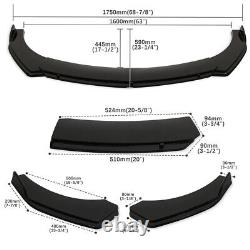 For Honda Civic Mugen Glossy Front Bumper Lip Spoiler Splitter 2 Layer Sturt Rod