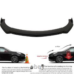 For Honda Civic Mugen Glossy Front Bumper Lip Spoiler Splitter 2 Layer Sturt Rod