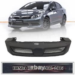 Front Net Mesh Grille Black Mugen Style Fit Honda Civic FB 2012-2015 Sedan