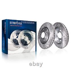 Front & Rear Drilled Brake Rotors + Ceramic Brake Pads for Honda Civic