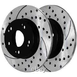 Front Rear Drilled Slotted Rotors Ceramic Pads for 2007-2010 CSX 2006-2011 Civic