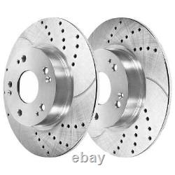 Front & Rear Performance Drilled Slotted Brake Rotors & Ceramic Pads Kit