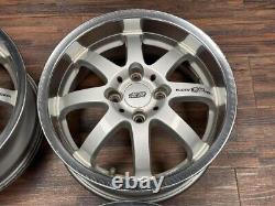 Genuine Mugen NR 15x6.5 4x100 +45 Wheels Honda Civic CRX JDM silver GE8 GD3 GK5