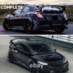 Gloss Black Rear Trunk Spoiler Wing For Honda Civic Hatchback Type R 2016-2021