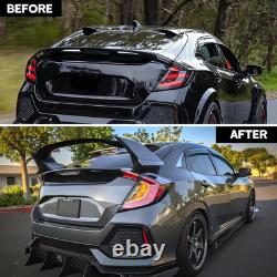 Gloss Black Rear Trunk Spoiler Wing For Honda Civic Hatchback Type R 2016-2021