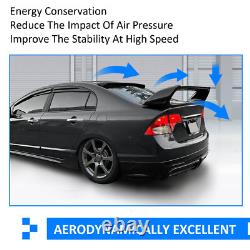 Gloss Blk Painted Rear Trunk Spoiler Wing JDM MUGEN Style For 06-11 Honda Civic