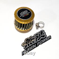 Gold 12mm Mini Air Oil Breather Filter For Si CIVIC D16z6 D16y8 Mugen Power 3