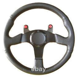 HONDA Steering Wheel 350mm Black Leather Civic Integra CRX Accord MUGEN MOMO JDM