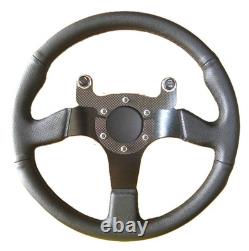HONDA Steering Wheel 350mm Black Leather Civic Integra CRX Accord MUGEN MOMO JDM