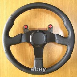 HONDA Steering Wheel 350mm Black Leather Civic Integra CRX Accord MUGEN MOMO JDM