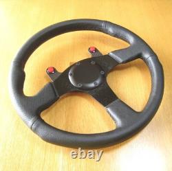 HONDA Steering Wheel 350mm Black Leather Civic Integra CRX Accord MUGEN MOMO JDM