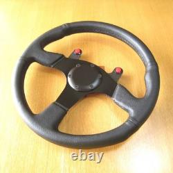 HONDA Steering Wheel 350mm Black Leather Civic Integra CRX Accord MUGEN MOMO JDM
