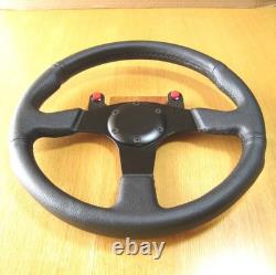 HONDA Steering Wheel 350mm Black Leather Civic Integra CRX Accord MUGEN MOMO JDM