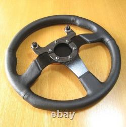 HONDA Steering Wheel 350mm Black Leather Civic Integra CRX Accord MUGEN MOMO JDM