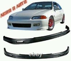 Honda CIVIC Eg 92-95 2-3dr Mugen Type Front Bumper Lip Splitter Pu Plastic Black