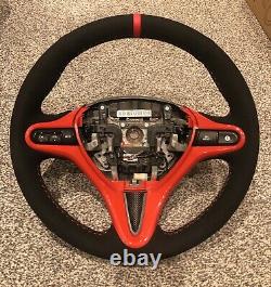 Honda Civic MK8 FN2 Si Suede Trimmed Steering Wheel Red Stitch GP Mugen Custom