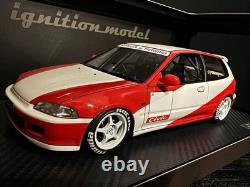Ignition Model 1/18 Honda Civic EG6 White/Red KANJO B16 Mugen Osaka IG3047