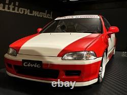 Ignition Model 1/18 Honda Civic EG6 White/Red KANJO B16 Mugen Osaka IG3047
