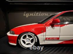 Ignition Model 1/18 Honda Civic EG6 White/Red KANJO B16 Mugen Osaka IG3047