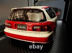 Ignition Model 1/18 Honda Civic EG6 White/Red KANJO B16 Mugen Osaka IG3047