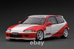 Ignition Model 1/18 Honda Civic EG6 White/Red KANJO B16 Mugen Osaka IG3047