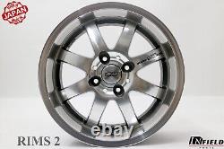 JDM 15 MUGEN NR 15x6.5 +50 4x100 RIMS HONDA CIVIC EF EG EK JAZZ FIT CRX #E3912