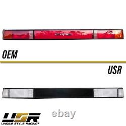 JDM SiR Style ALL CLEAR Rear 3PCS Tail Light For 1988-91 Honda Civic 3D Hatch Si